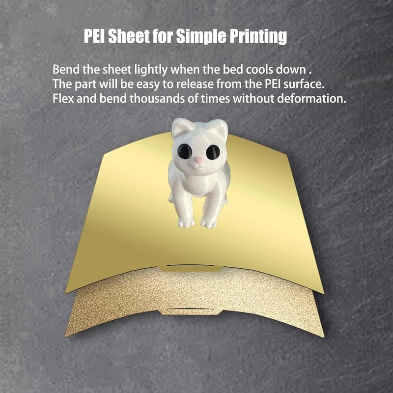 Wefuit JUUPINE 257x257mm Double Sided Flexible PEI Sheet, Smooth PEI Surface+Textured PEI Surface for Bambu Lab P1P/P1S /X1/X1C/X1E/A1 3D Printer, 3D Printer PEI Spring Steel Build Plate Removable Platform - Image 3